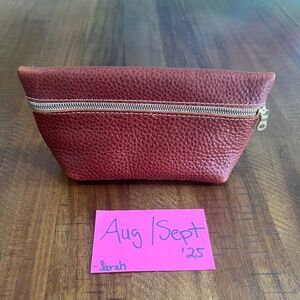 *RARE* EUC Portland Leather Goods Rust Classic Large Makeup Bag